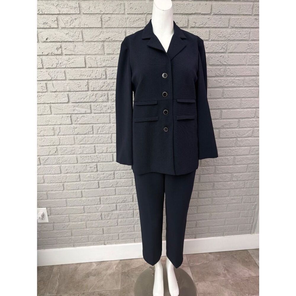 Danny & Nicole Women's 2 PCS Navy Blue Career Pant Suit Size 6P